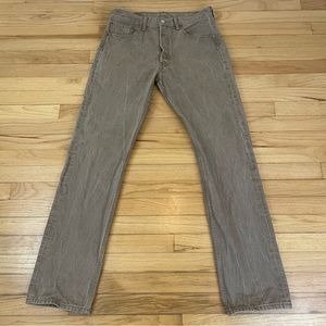 Men’s Levi’s 501 Tan Button Fly Slim Jeans Size 33x32